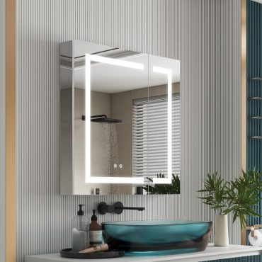 bathroom cabinet with lights