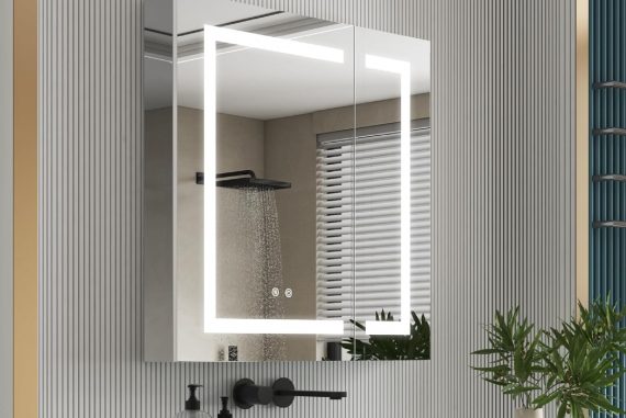 bathroom cabinet with lights